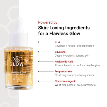 Natural Glow Self Tan Drops - 30ml Hydrating Facial Serum