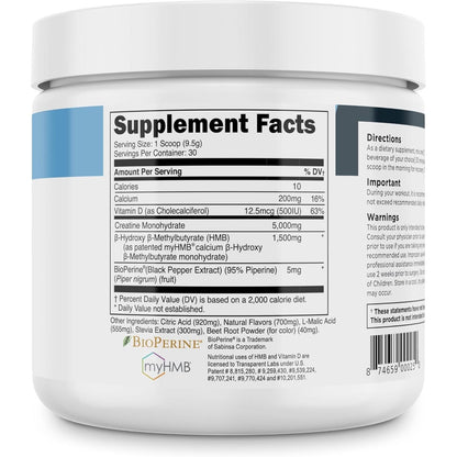 Pure Creatine HMB Supplement Strawberry Lemonade Flavor