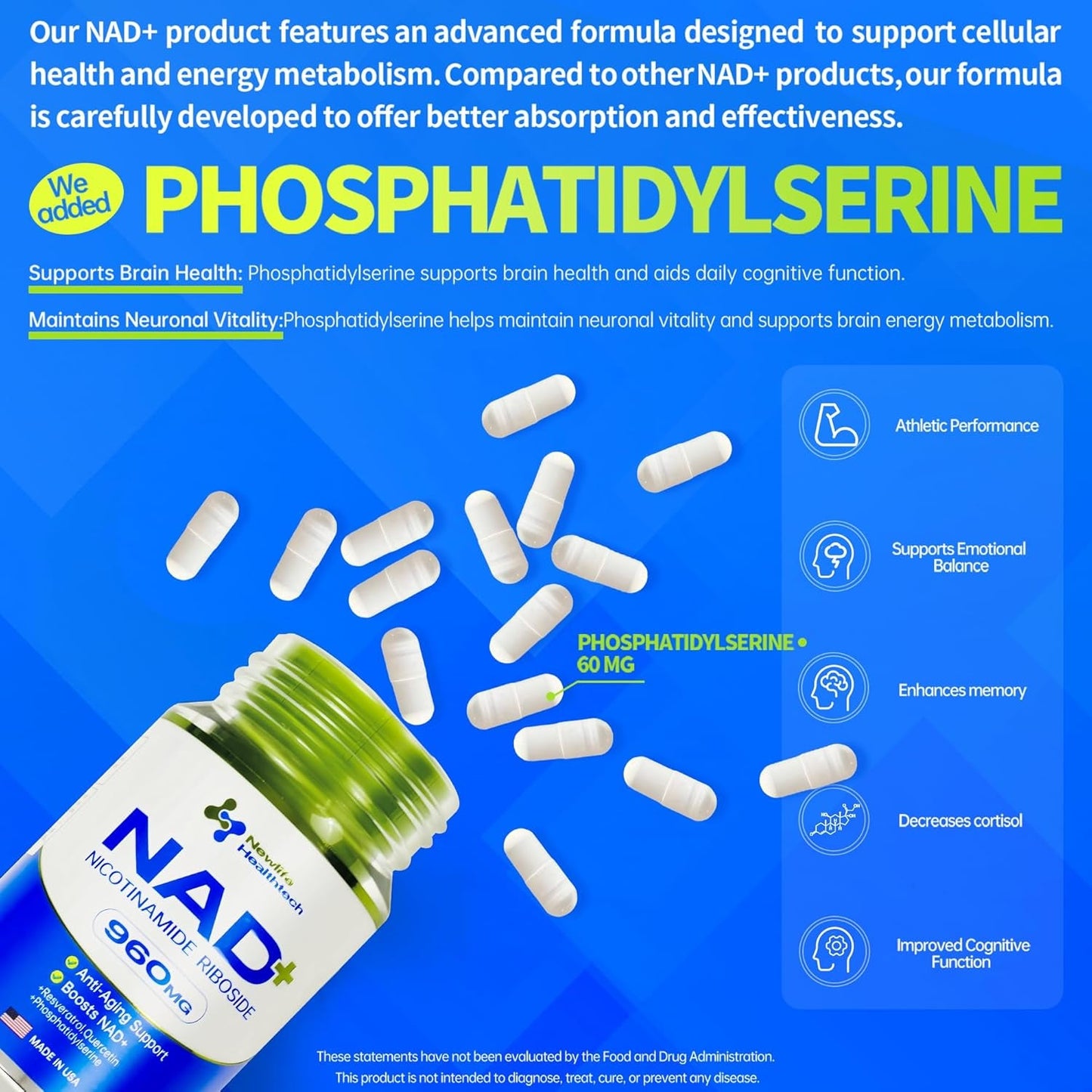 Powerful Anti Aging NAD+ Supplement - 60 Capsules