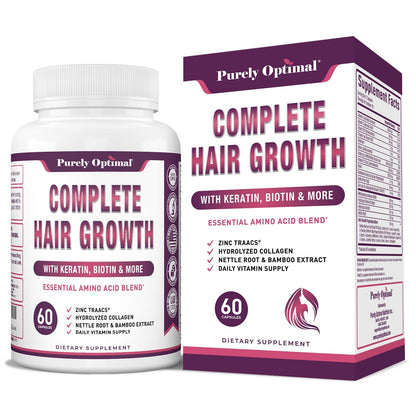 Natural Hair Growth Vitamins - Biotin and Collagen Supplement - Mycosmeticslondon