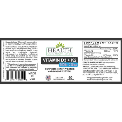 Premium Vitamin D3 & K2 Tablets for Bone Health