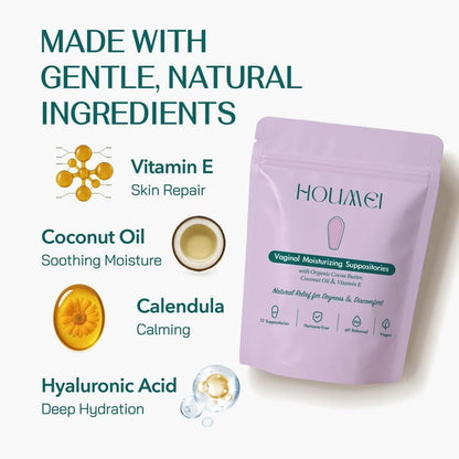 Natural Vaginal Moisturizing Suppositories with Vitamin E