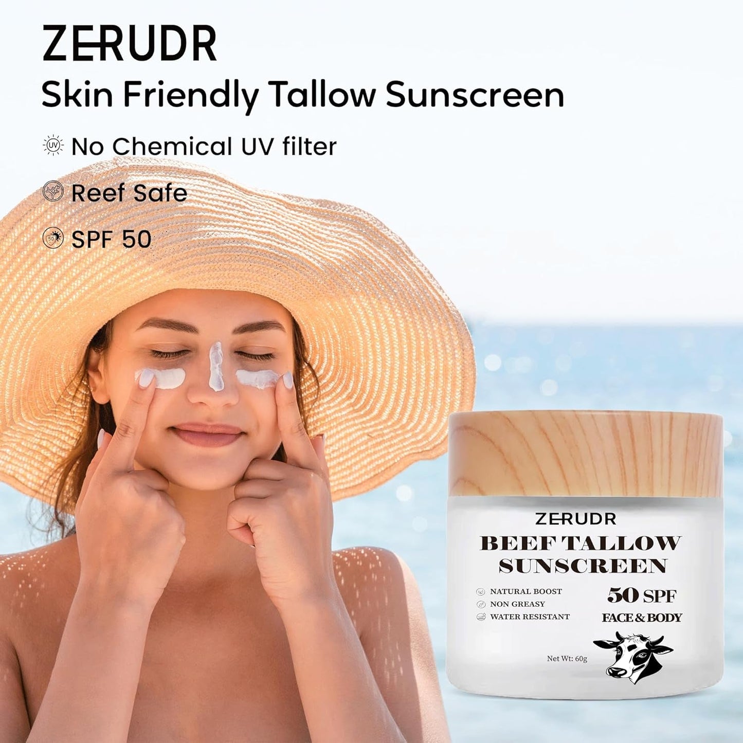 Natural SPF 50 Moisturizing Sunscreen for Sensitive Skin