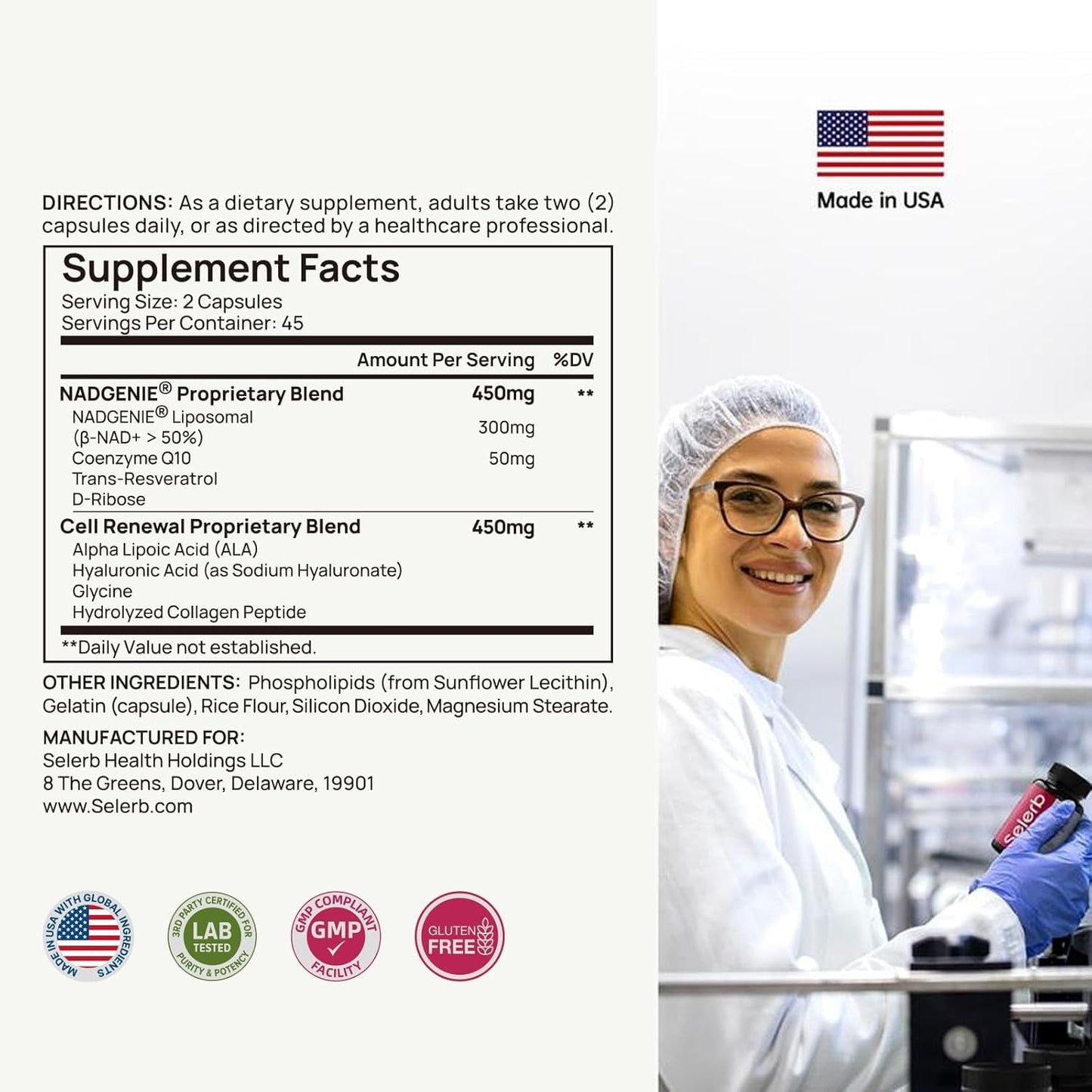 Premium NAD+ Supplement for Women - Anti Aging Capsules