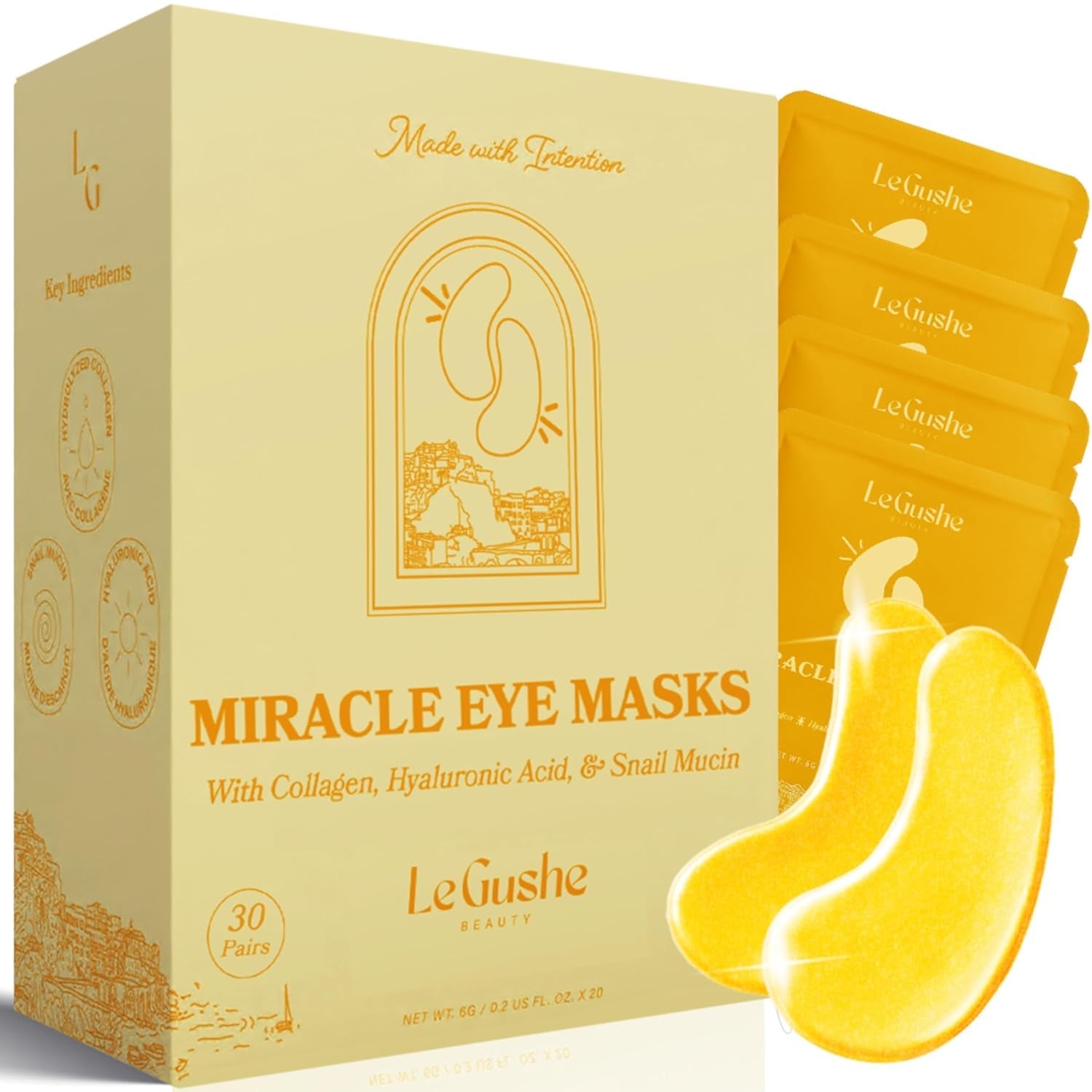 Gold Collagen Eye Masks - 30 Pack, Anti Aging Treatment - Mycosmeticslondon