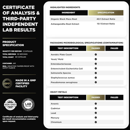 Natural Energy Boost Supplement for Men with Maca Root