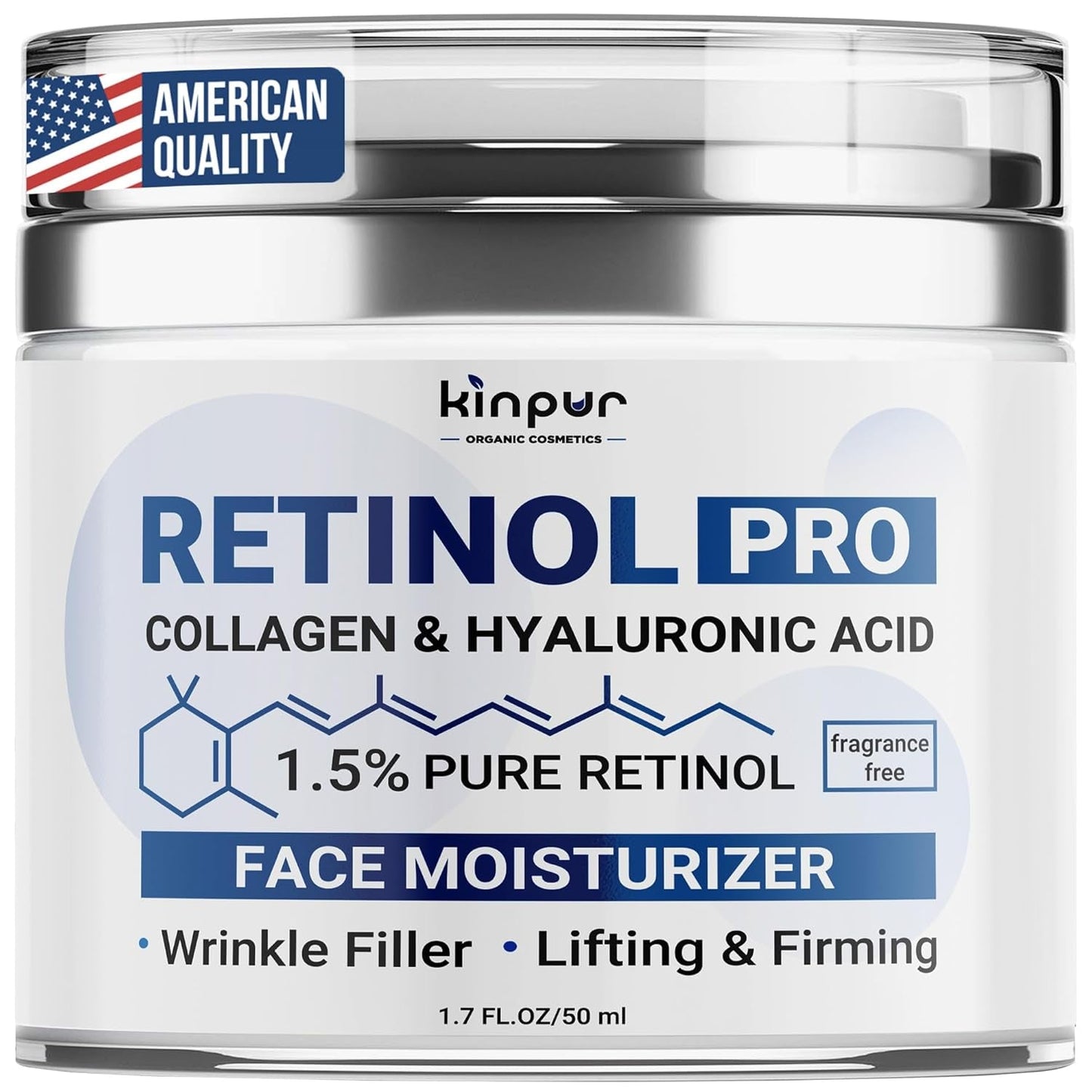 Natural Anti Aging Face Cream with Retinol and Hyaluronic Acid - Mycosmeticslondon
