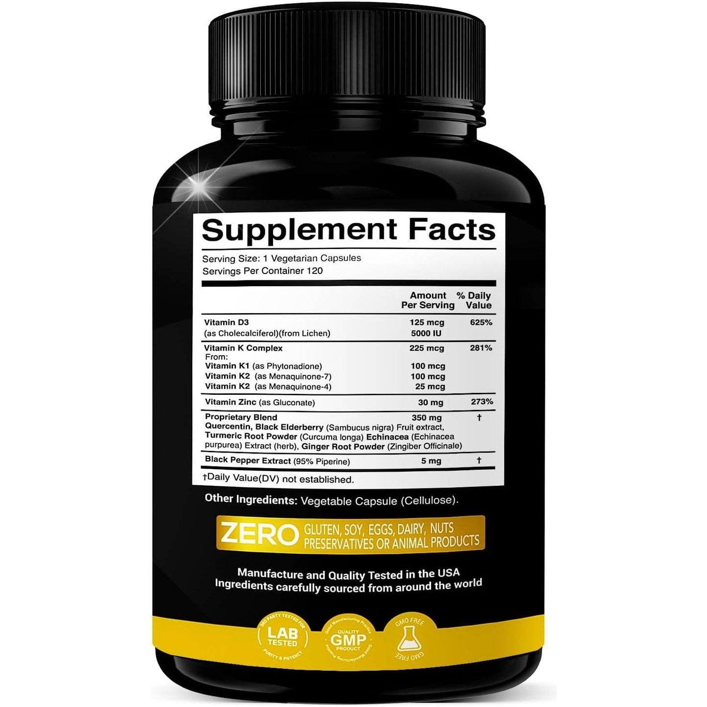 Premium Vegan D3 Supplement with Zinc and K