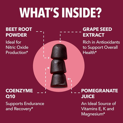 Natural Beetroot Gummies with CoQ10 for Energy Boost