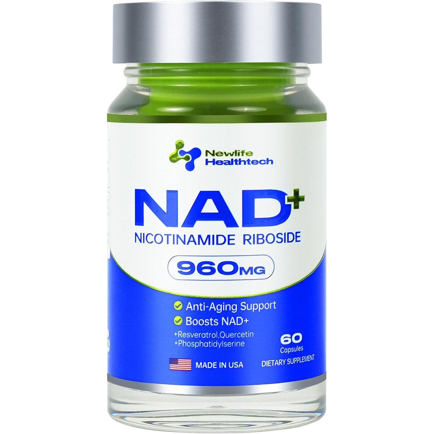 Powerful Anti Aging NAD+ Supplement - 60 Capsules - Mycosmeticslondon