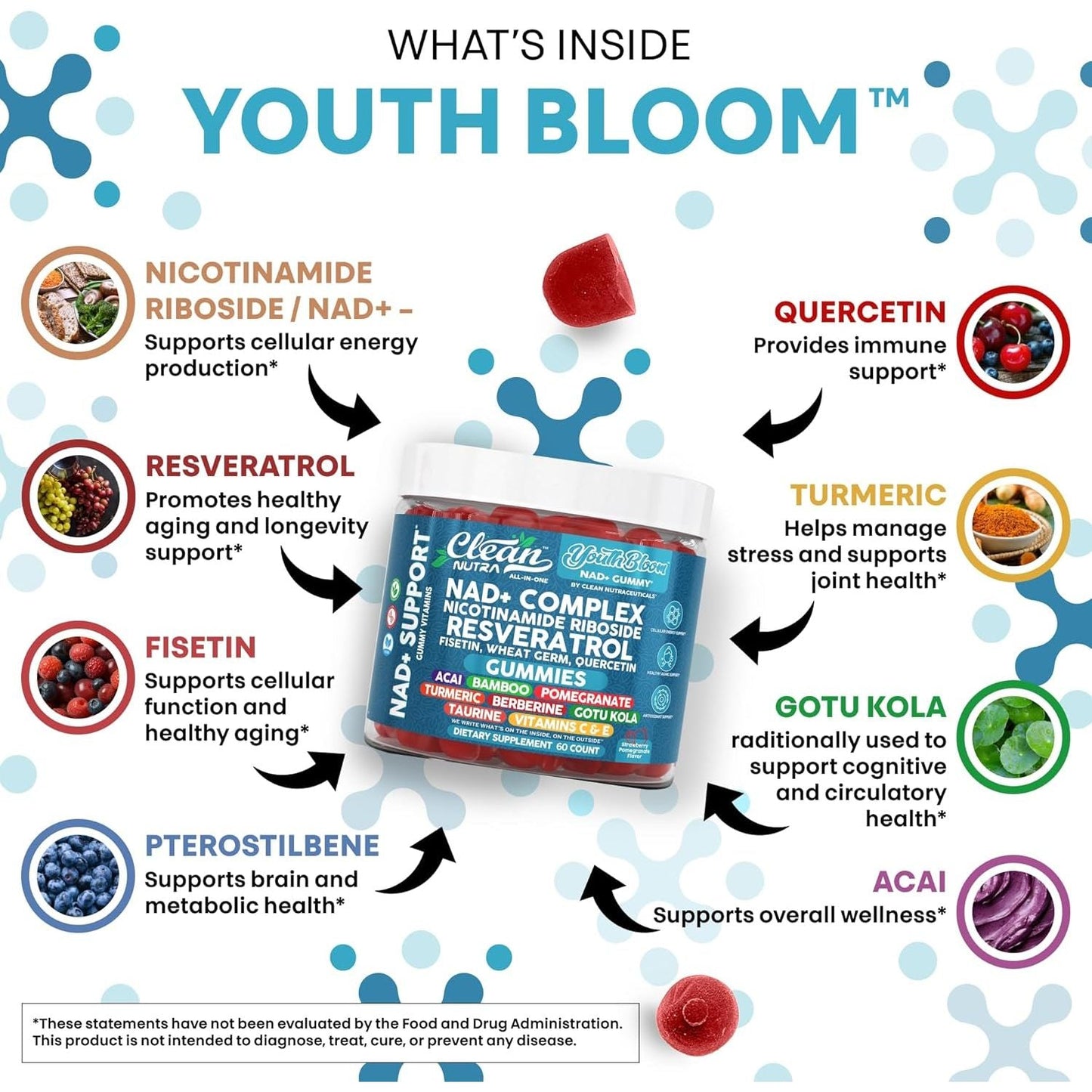 Natural Energy Boost NAD+ Gummies 60 Count