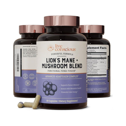 Natural Brain Boost Mushroom Supplement Capsules - Mycosmeticslondon
