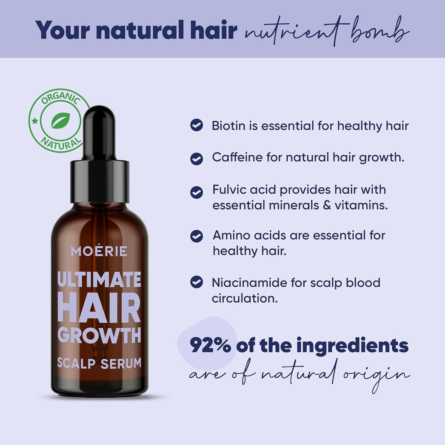 Natural Hair Regrowth Serum for Women - 50ml