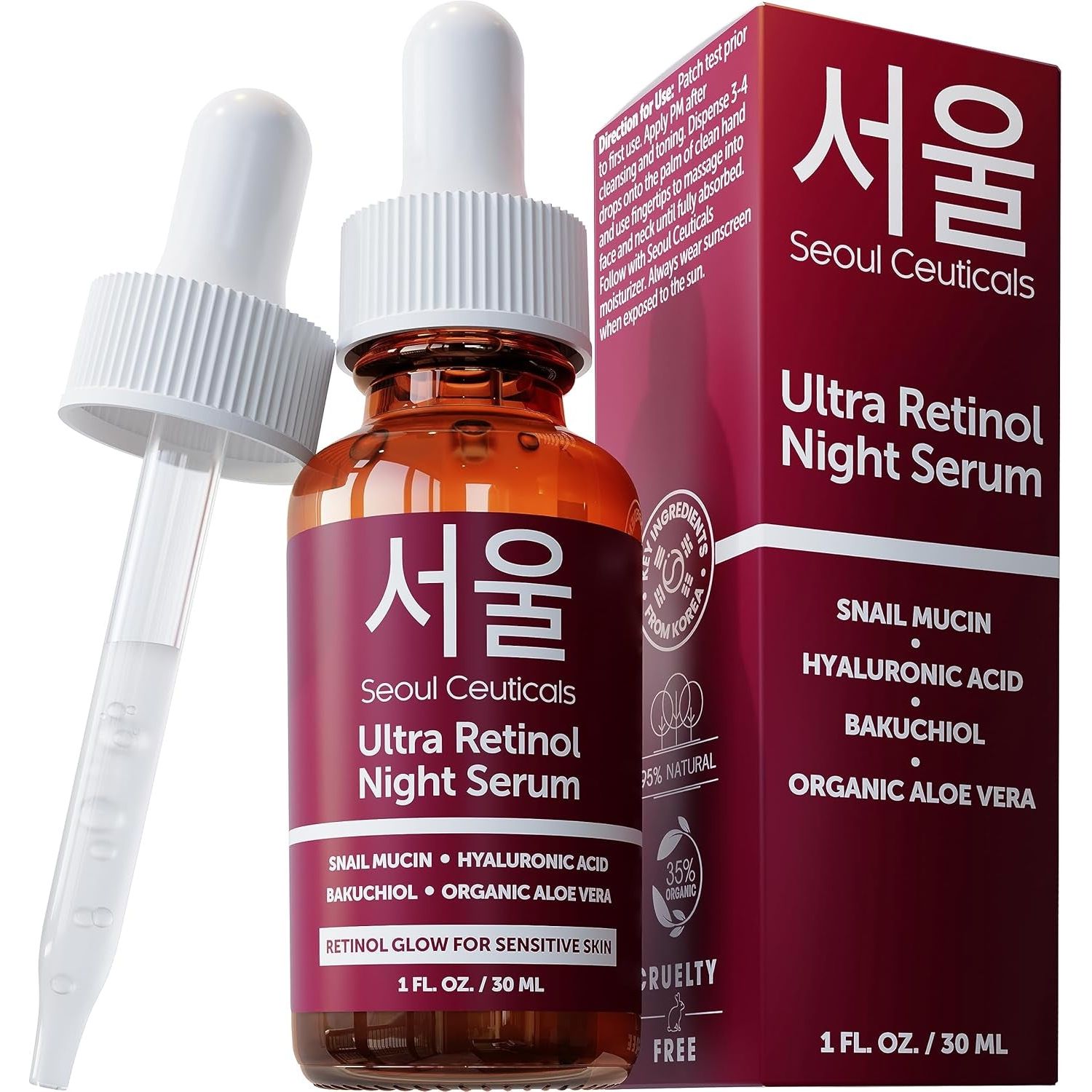 Anti-Aging Night Serum with Retinol and Snail Extract - Mycosmeticslondon
