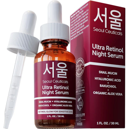 Anti-Aging Night Serum with Retinol and Snail Extract - Mycosmeticslondon
