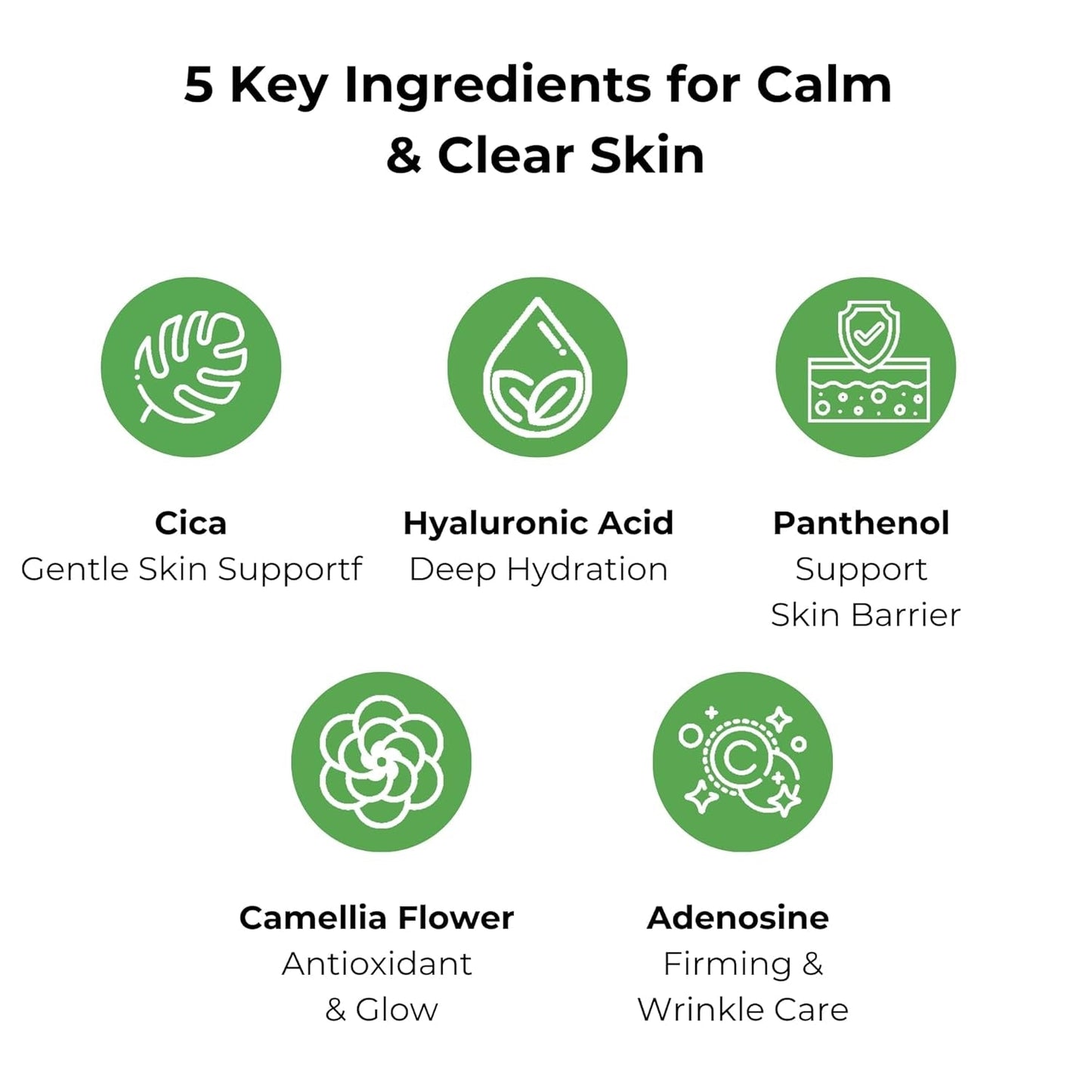 Natural Cica Face Serum 30ml - Moisturizing Calming Skin