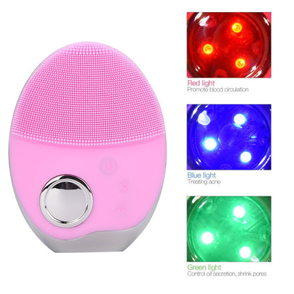 Advanced LED Facial Brush - Waterproof Silicone Face Cleanser - Mycosmeticslondon