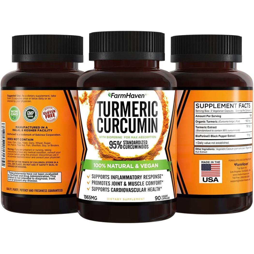 Premium Turmeric Supplement - 90 Count Joint & Brain Aid