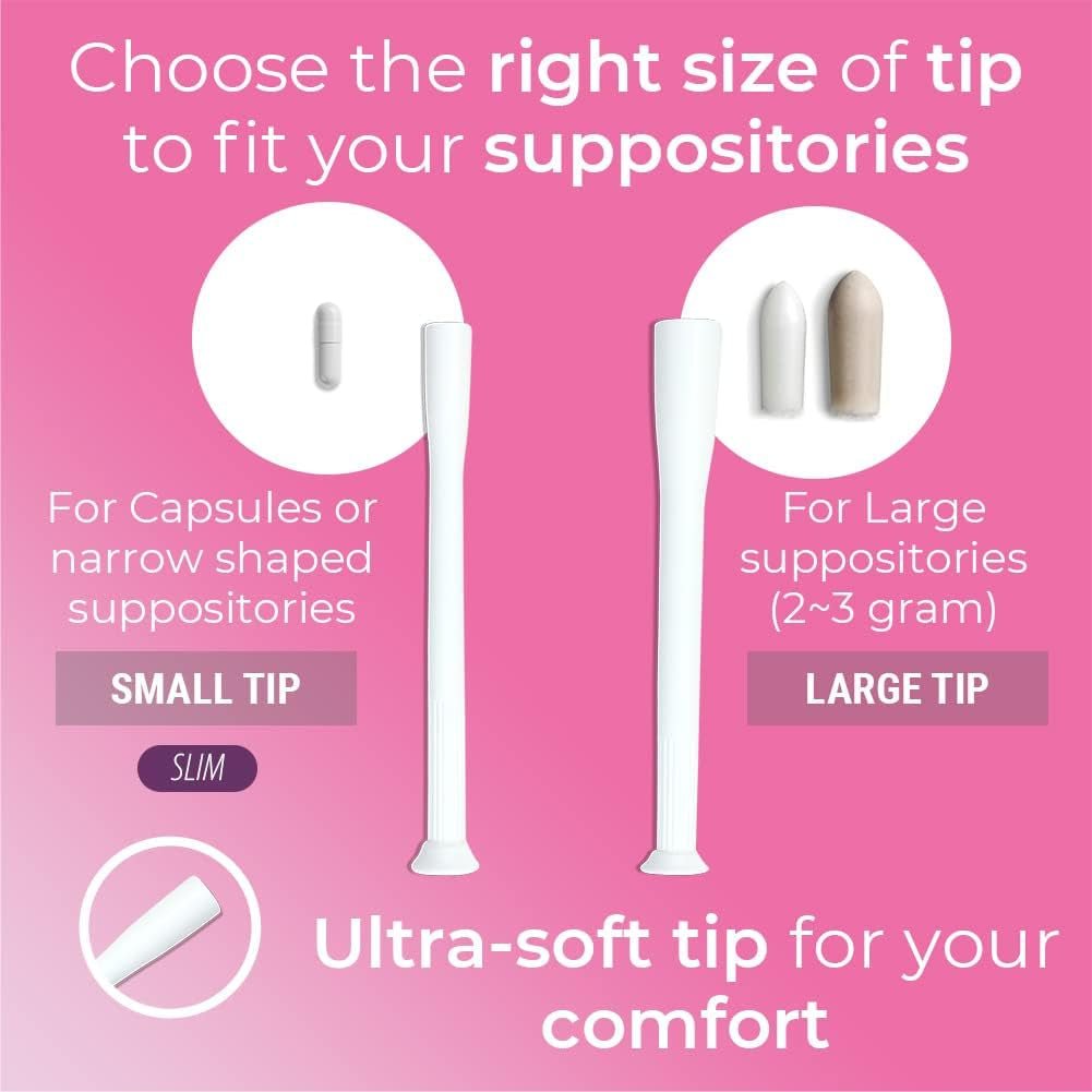 Gentle Vaginal Suppository Applicators - 40 Pack, Soft Tip