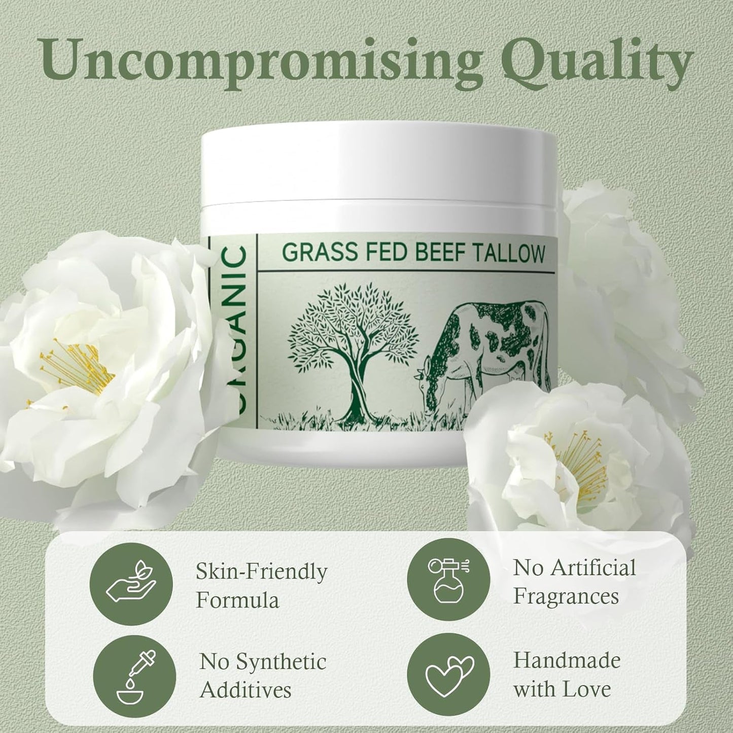 Natural Beef Tallow Moisturizer for Dry Skin