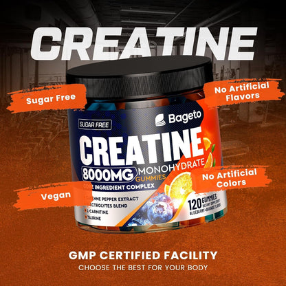 Powerful Sugar Free Creatine Gummy Vitamins 8000mg