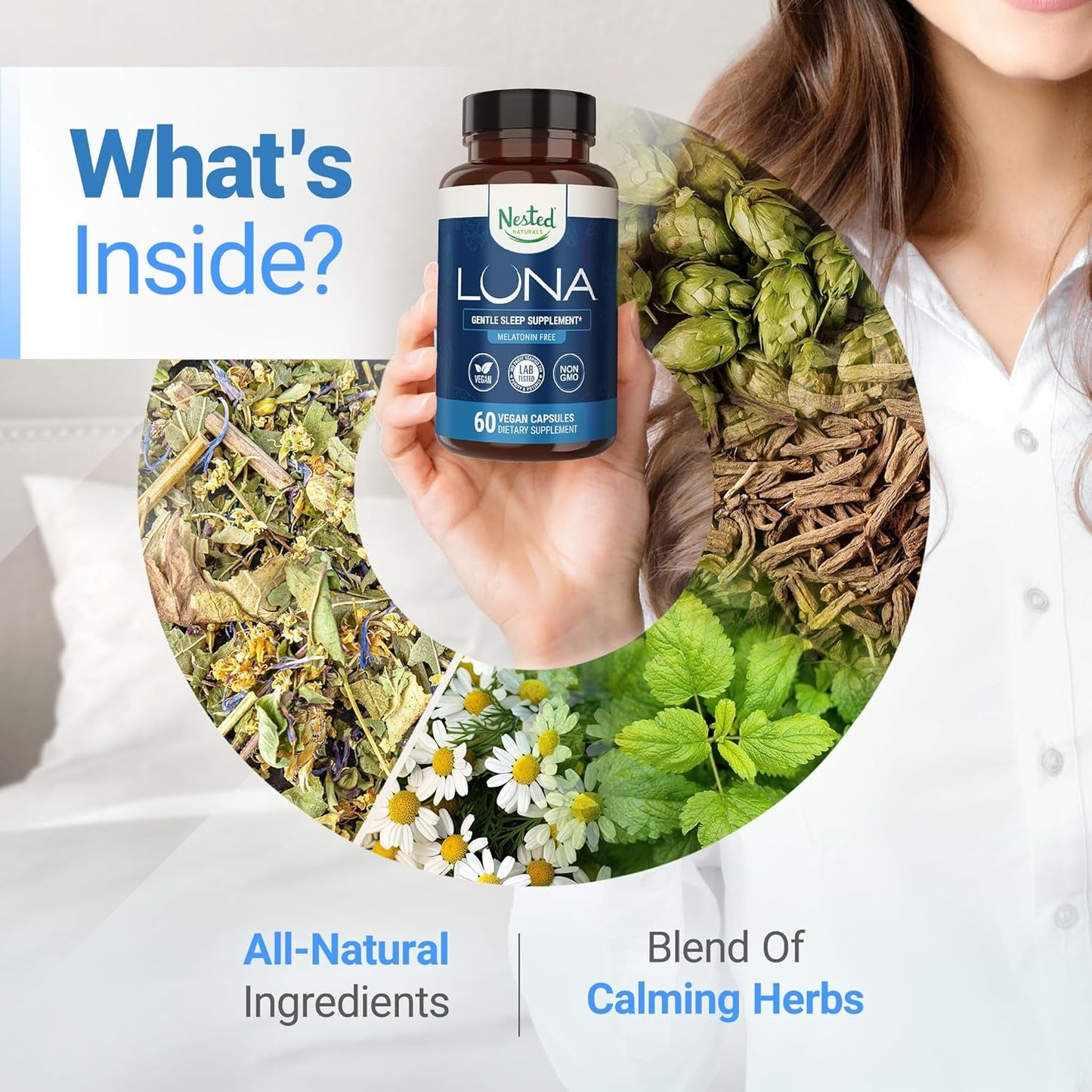 Calming Night Time Sleep Aid - 60 Herbal Capsules