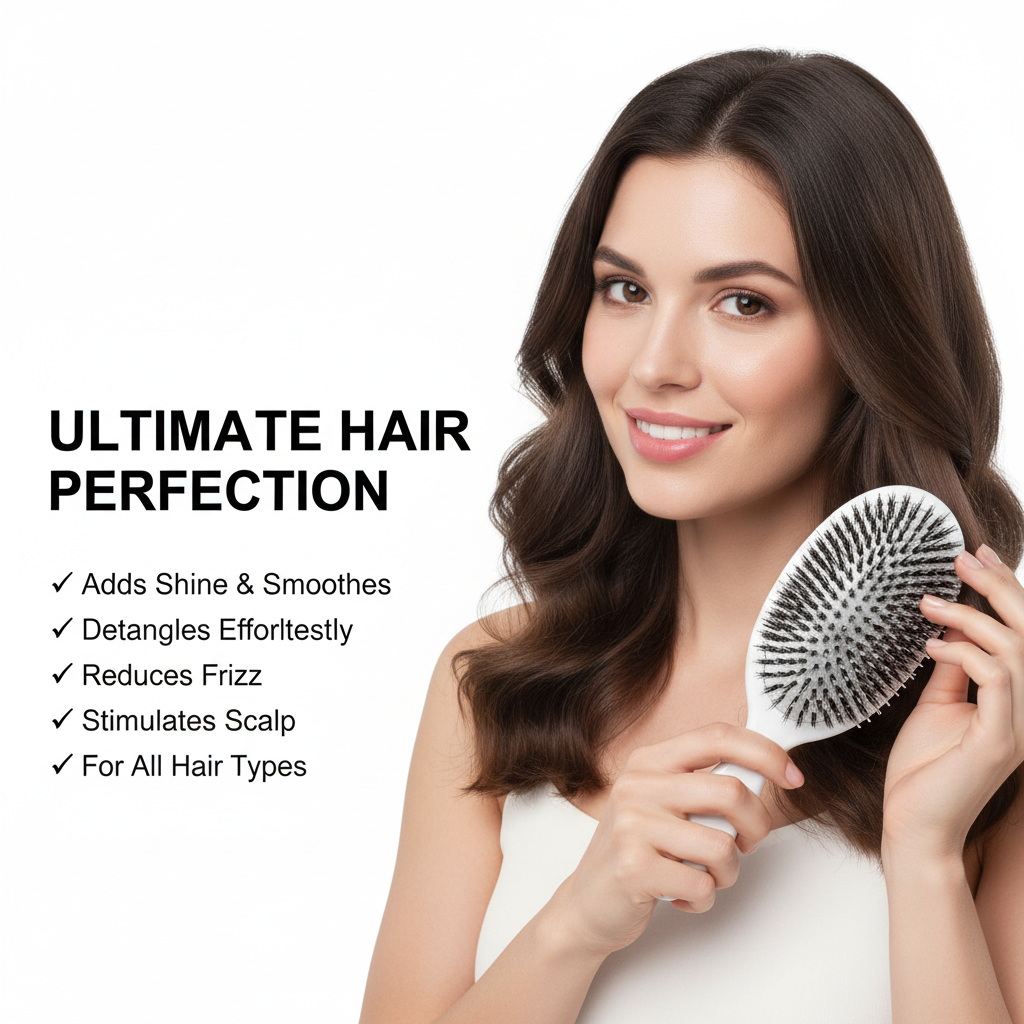 Paddle Brush - Anti-Frizz Detangler for Smooth & Shiny Hair