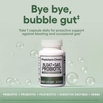 Natural Digestive Probiotic Capsules for Gas Relief
