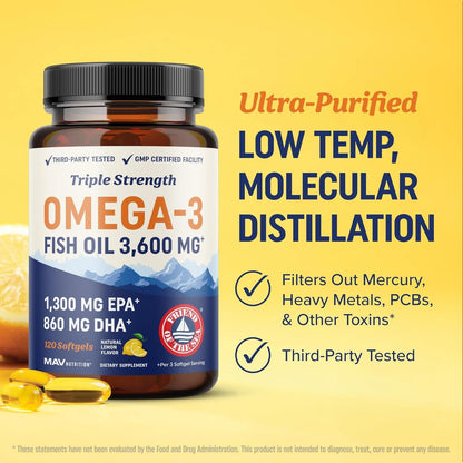 High Potency DHA Omega 3 Fish Oil Supplements