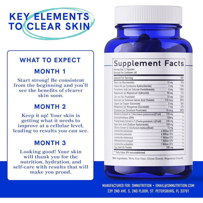 Natural Acne Relief Supplement - 120 Capsules