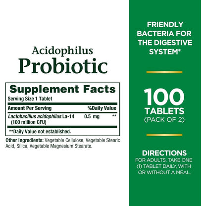 Daily Probiotic Supplement - 200 Count Digestive Aid