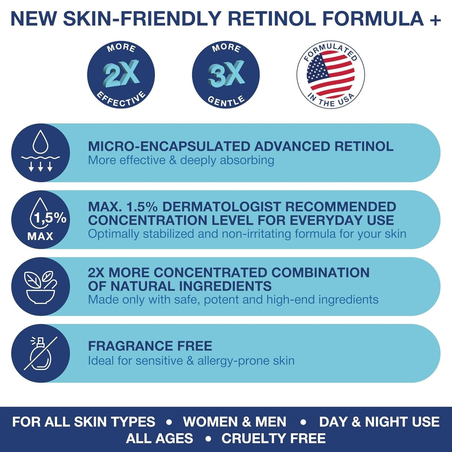 Natural Anti Aging Face Cream with Retinol and Hyaluronic Acid