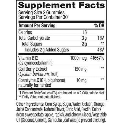 Powerful Daily Boost Gummies, Caffeine Free - 60 Pack