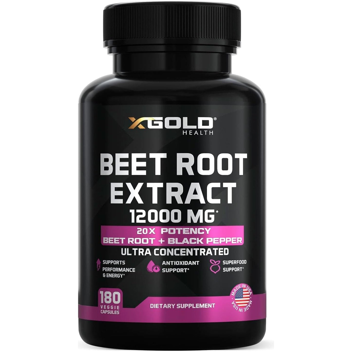 Premium Beet Root Supplement 12000mg - 180 Capsules - Mycosmeticslondon