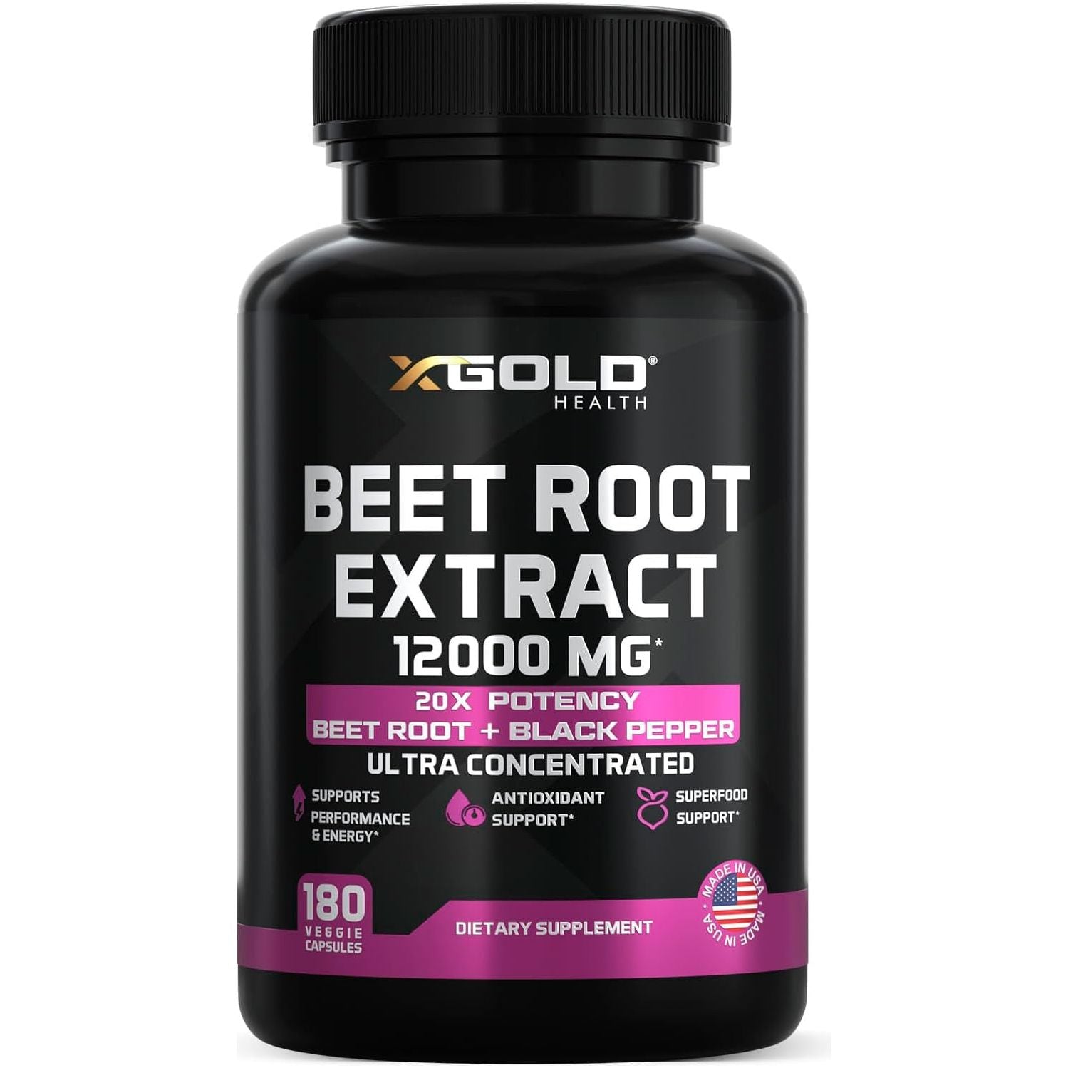 Premium Beet Root Supplement 12000mg - 180 Capsules - Mycosmeticslondon