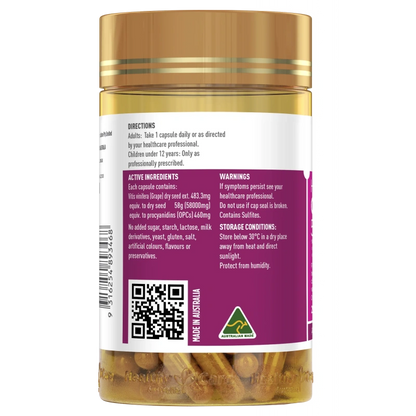 Powerful Grape Seed Extract 58000 Capsules - Anti Aging Supplement