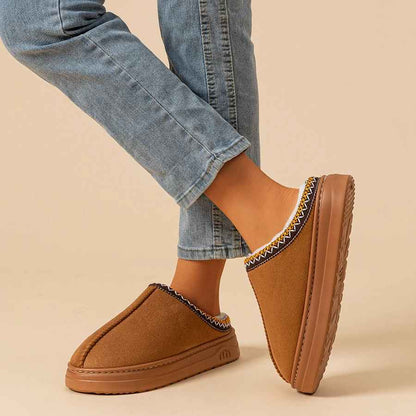 Cozy Winter Woman Slippers Warm Fleece Lining