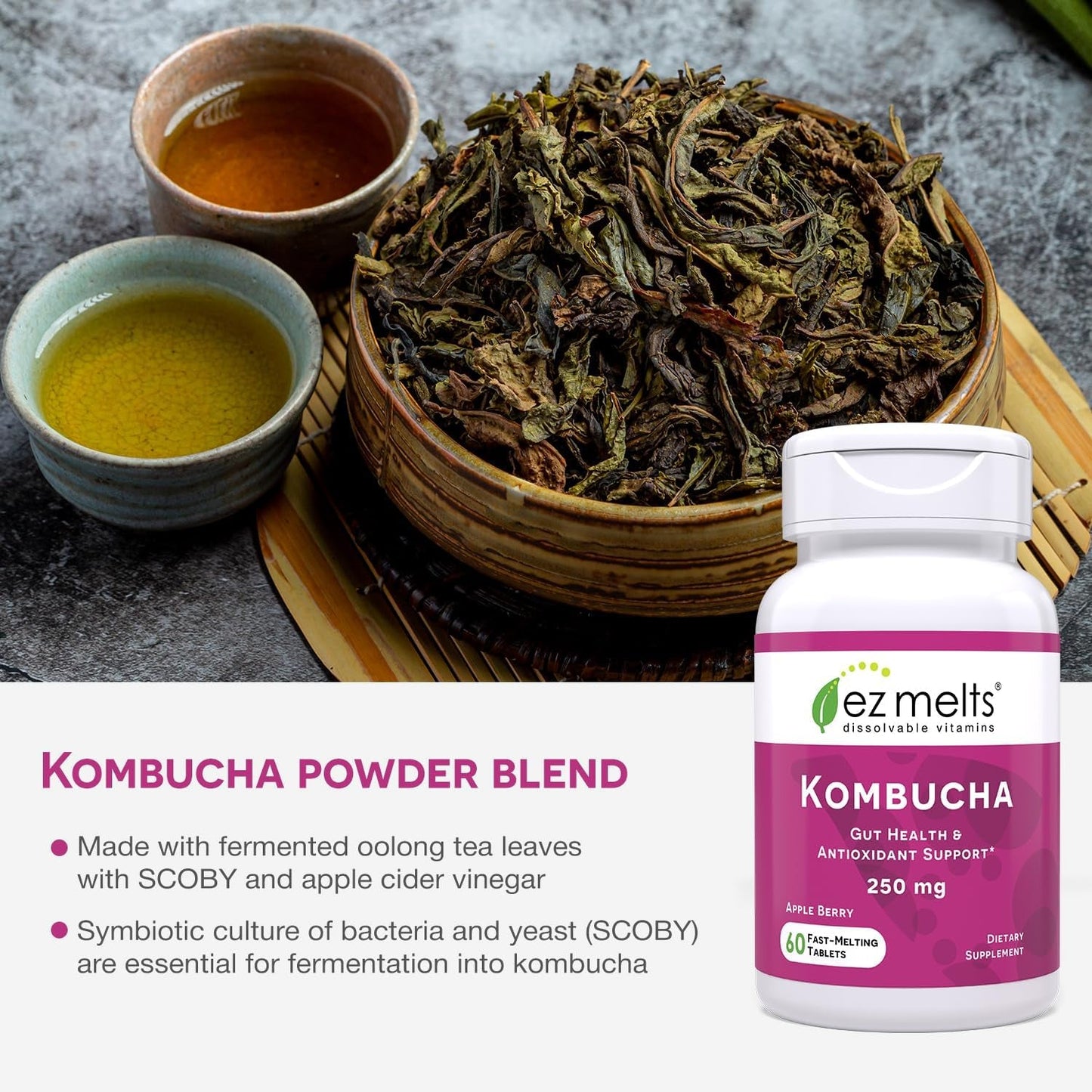 Easy Digest Kombucha Vitamin Tablets - Gut Health Support