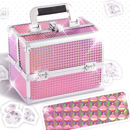 Portable Pink Travel Makeup Storage Case