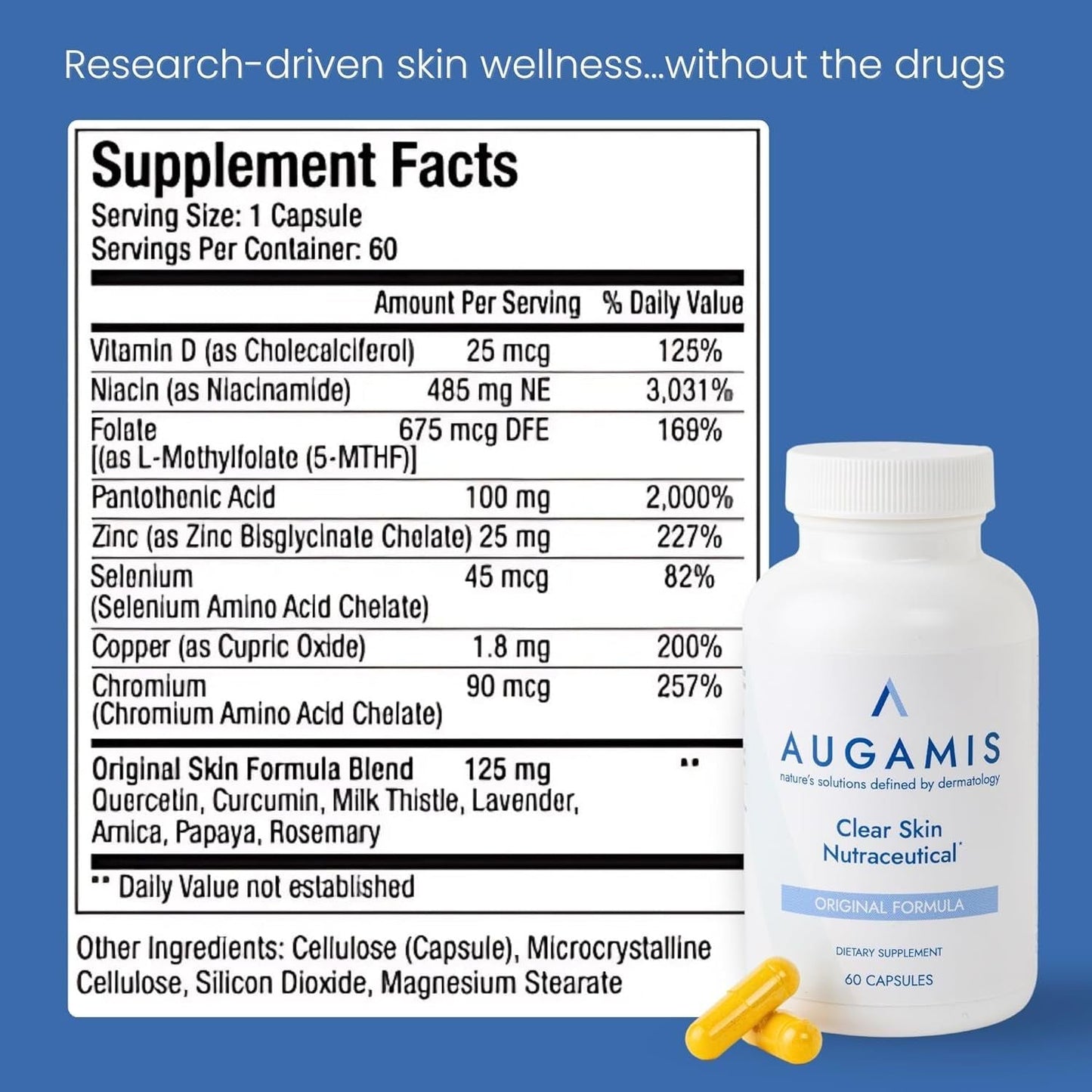 Natural Acne Relief Supplement - 60 Capsules