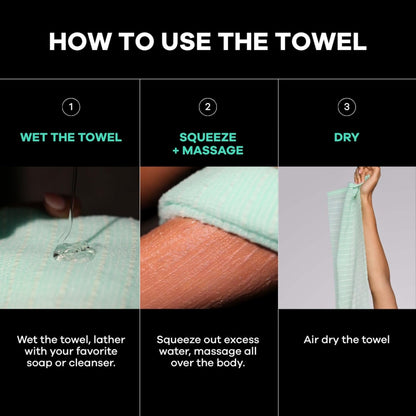 Exfoliating Shower Cloth 2 Pack Gentle Deep Clean