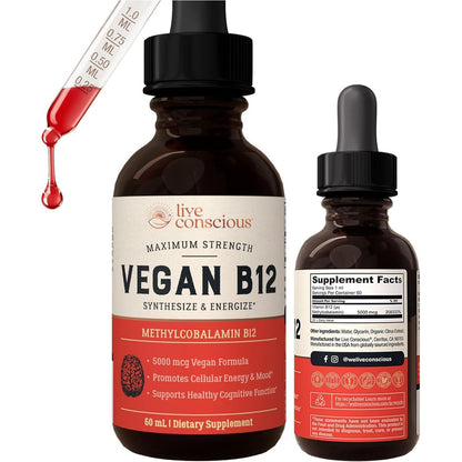 Natural Vegan B12 Supplement - Boost Energy & Immunity - Mycosmeticslondon