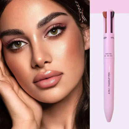 Compact 4-in-1 Makeup Brush Pen