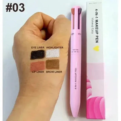 Compact 4-in-1 Makeup Brush Pen