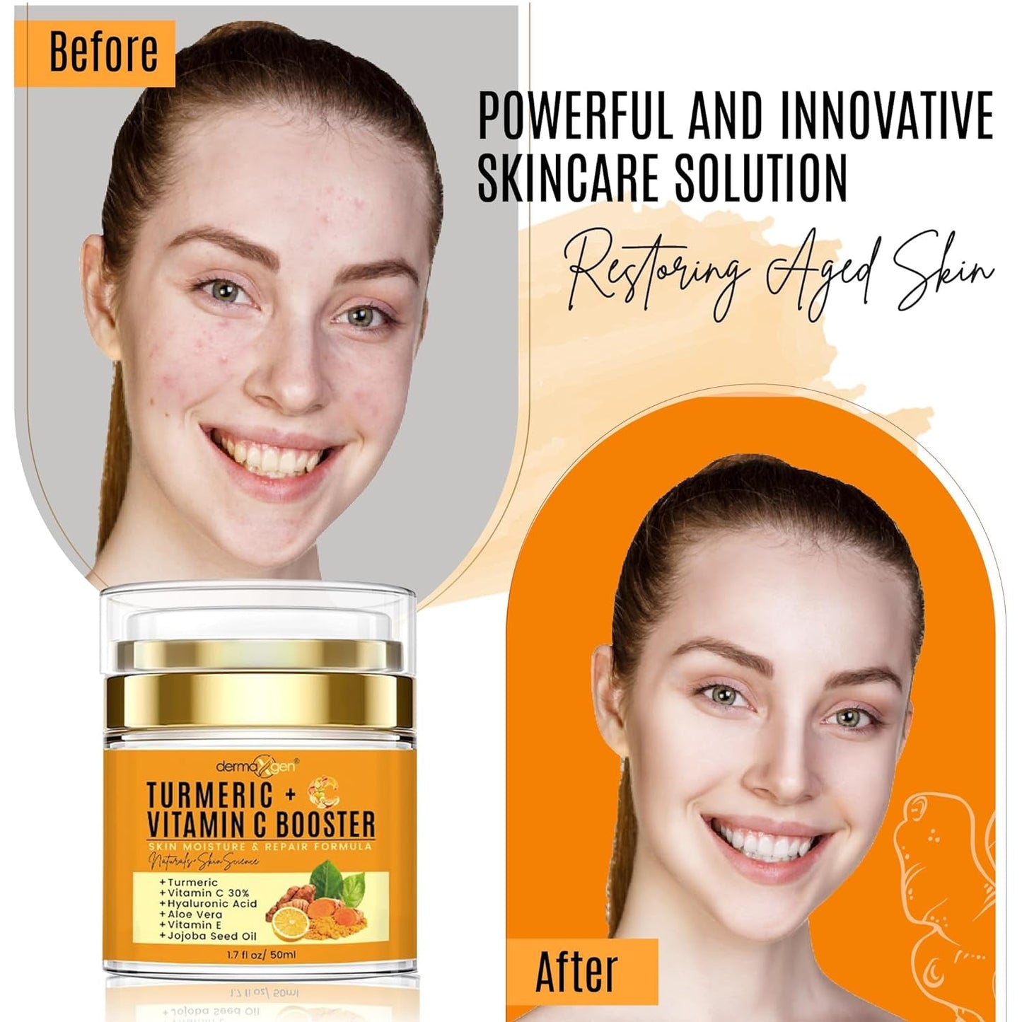 Natural Turmeric Face Cream with Vitamin C - 50ml
