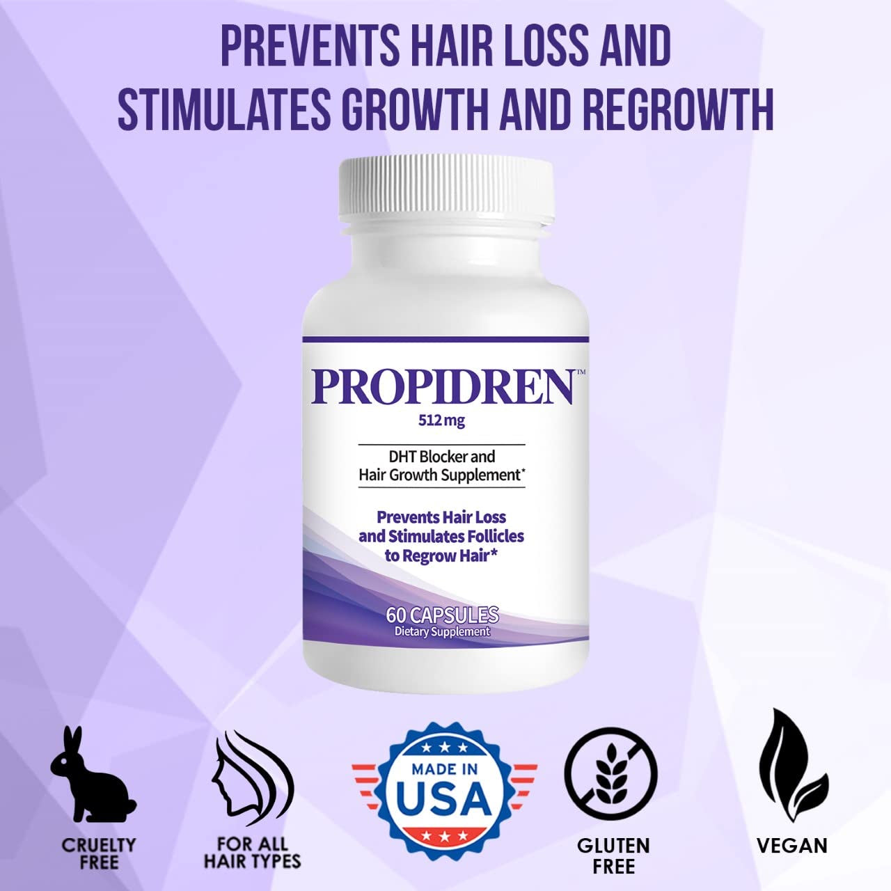 Natural Hair Growth Supplement with Biotin and Saw Palmetto