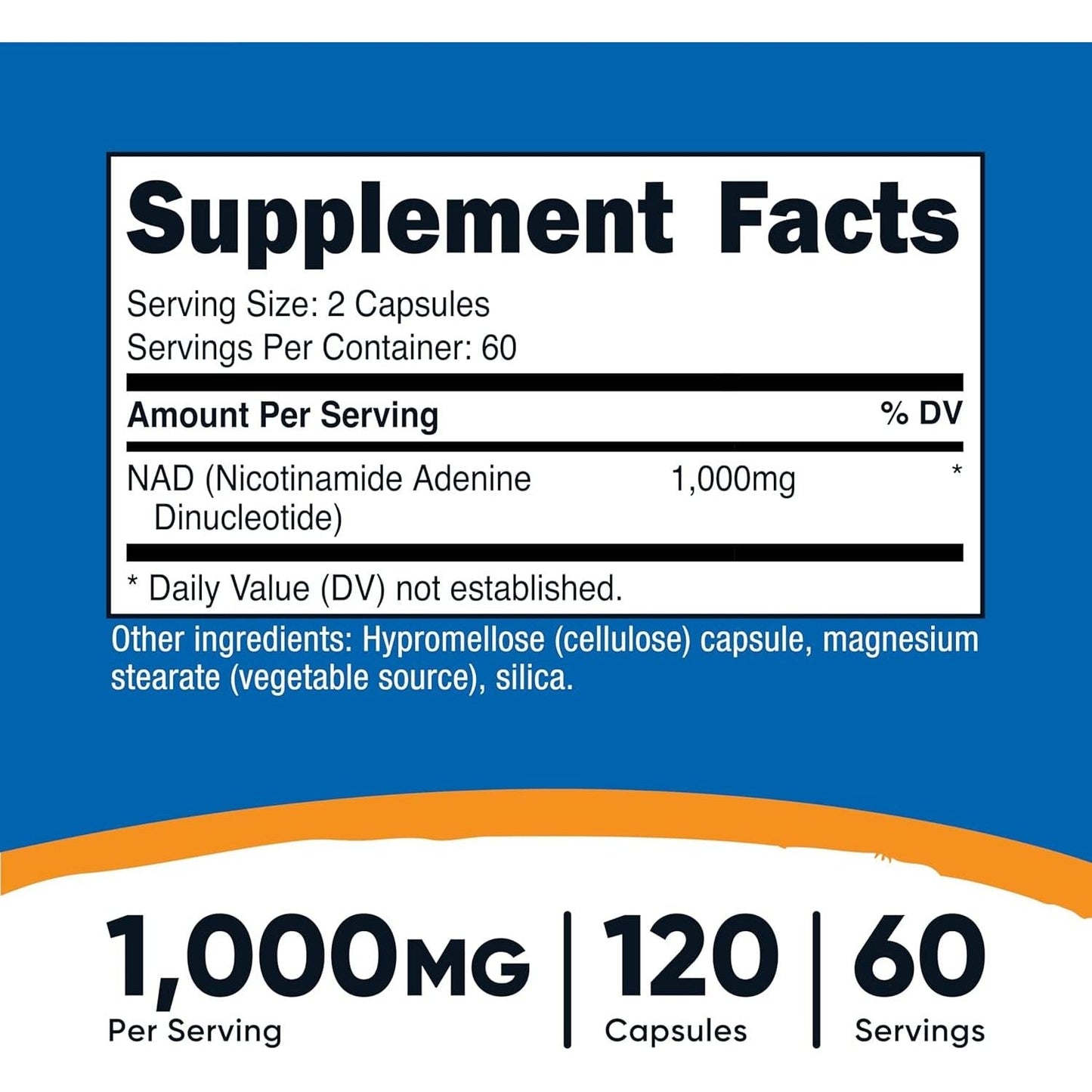 Premium NAD+ Supplement 120 Capsules 1000mg Anti Aging Support