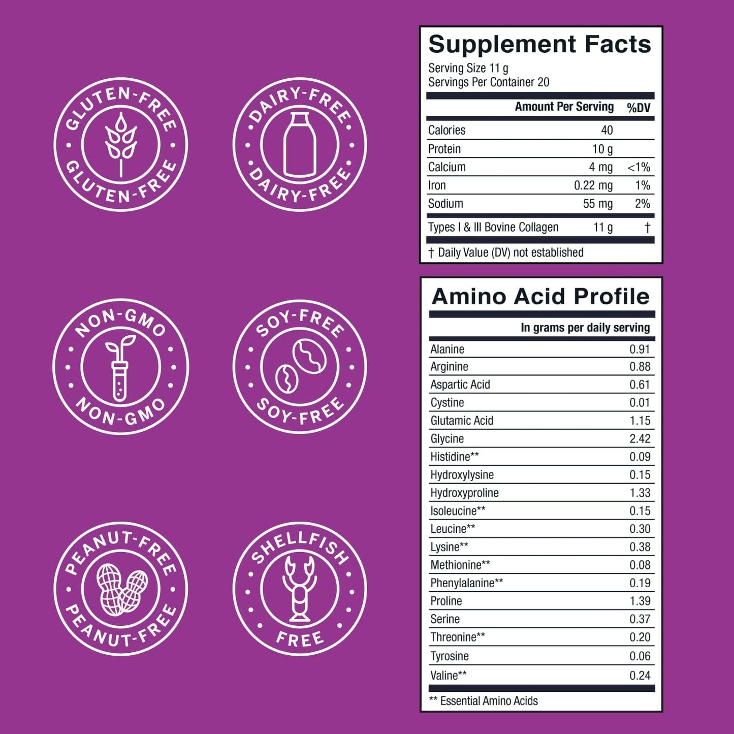 Pure Collagen Protein Powder for Skin, Hair and Nails