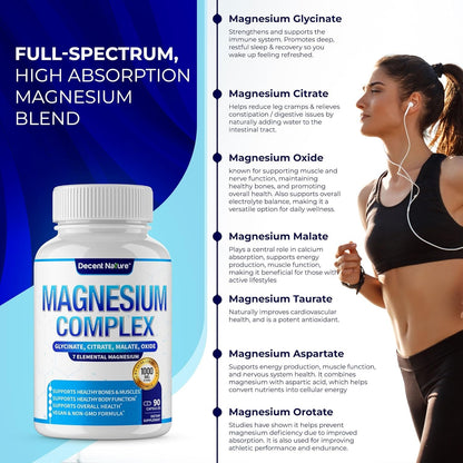 Essential Magnesium Supplement 90 Capsules - Boost Energy