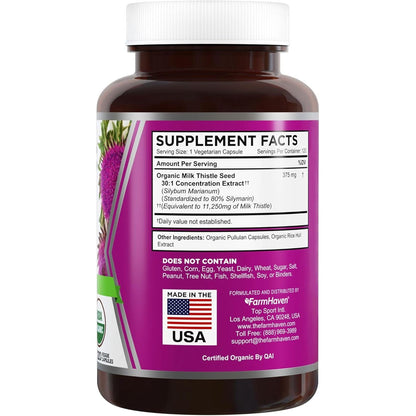 Natural Milk Thistle Supplement - 120 Capsules